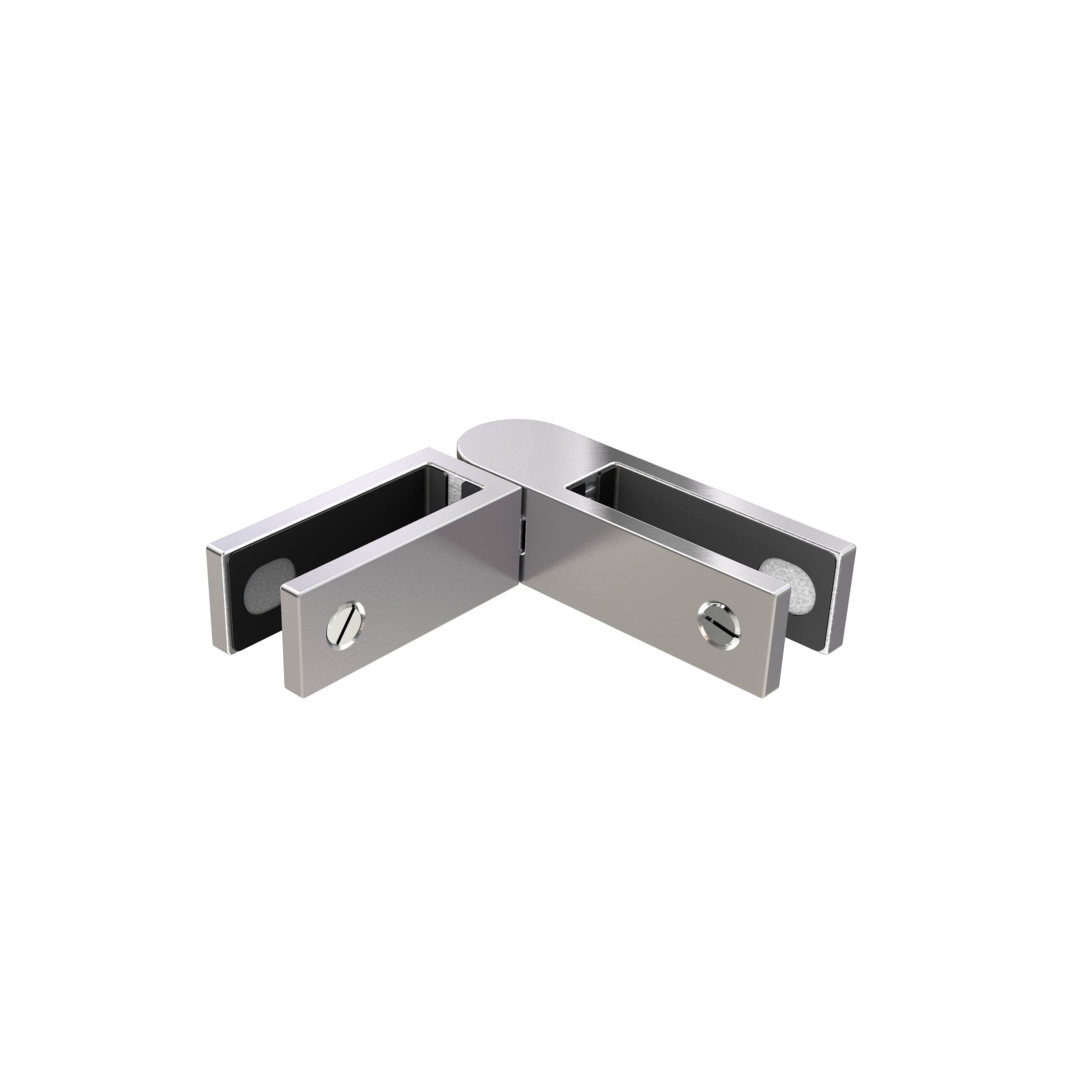 image Adjustable Glass to Glass Stainless Steel Stiffener Bracket (for 13.52-15.04 mm Glass)